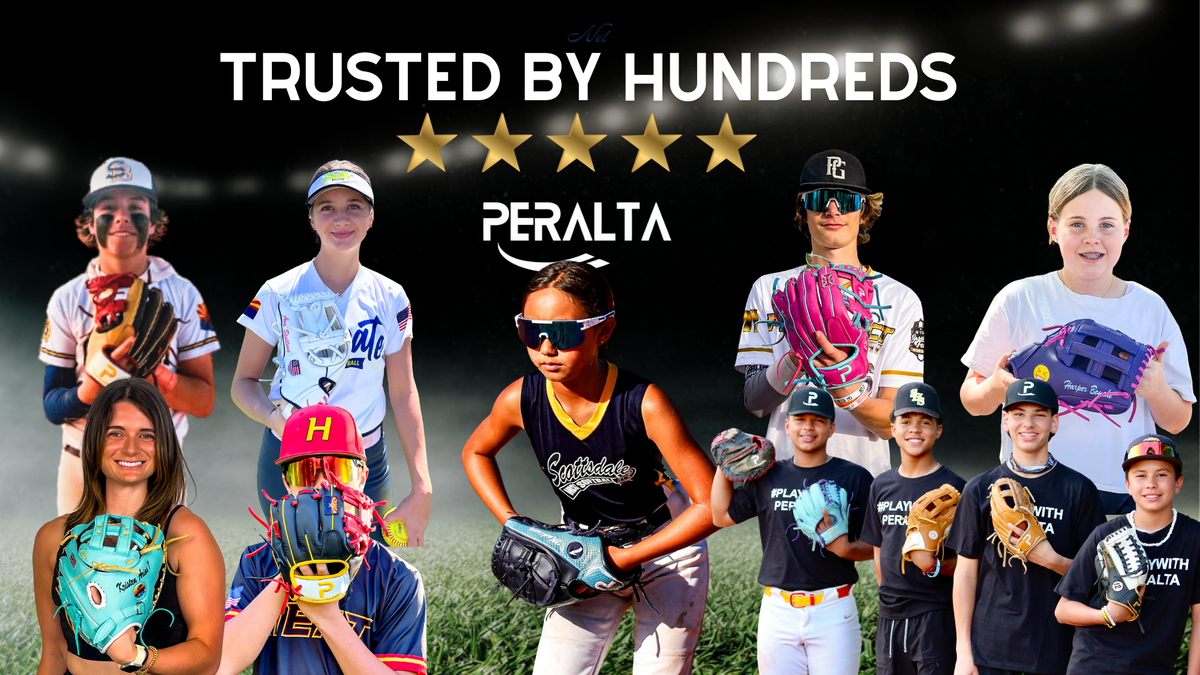 Youth baseball player with red cap holding a glove